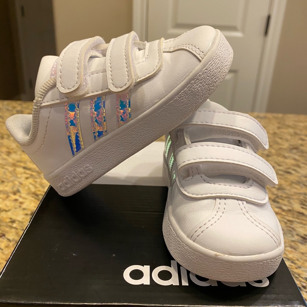 Adidas Infant Girls Vl Court 2.0 Shoes SZ 5
